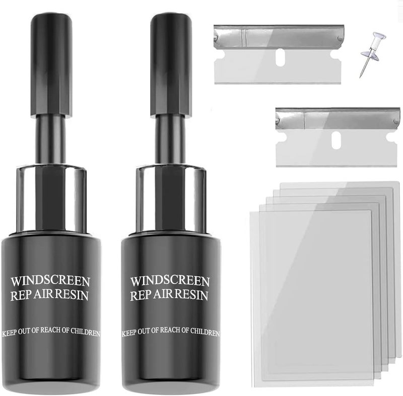 BLUTOKS Windshield Repair Kit - Nano Glass Repair Fluid for Chips & Cracks | Quick Fix, Works on for Chips and Cracks,Cracks Gone Glass Repair Kit, Automotive Windscreen Repair Tool Repair Liquid (Dark grey) - Image 1